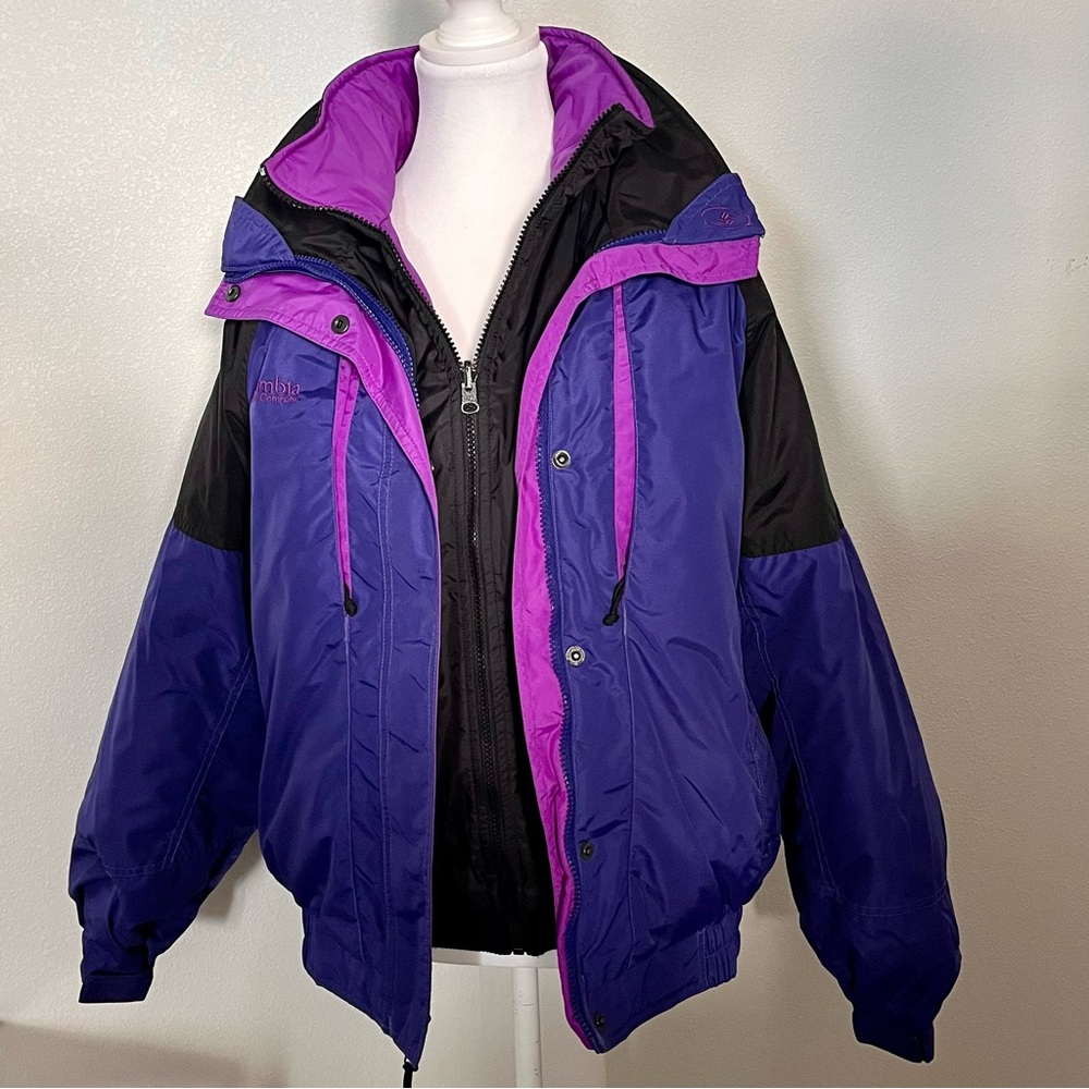 Columbia Women’s Powder Keg Parka 4-in-1
Purple Blk Sz M 90’s Vtg Retro Pristine